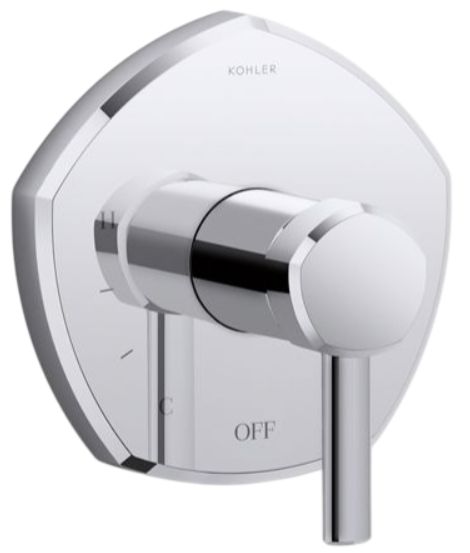 KOHLER® Occasion® Rite-Temp® Polished Chrome Valve Trim with Lever Handle-0