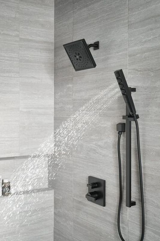 Delta Ara® Angular Modern Monitor® 14 Series Matte Black Valve Trim with 3-Setting Integrated Diverter-1