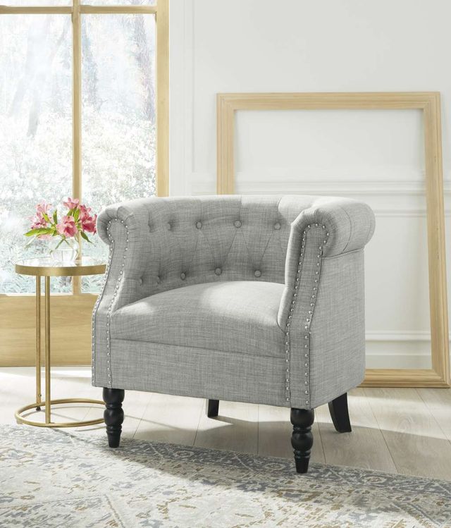 Signature Design by Ashley® Deaza Light Gray Accent Chair-4