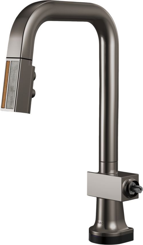 Brizo Frank Lloyd Wright® Brilliance® Black Onyx SmartTouch® Prep Faucet with Wood and Concrete Wand-0