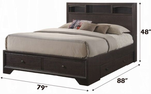 ACME Furniture Madison II Espresso Eastern King Bookcase Bed-2