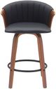 Armen Living Diana Black/Walnut Swivel Bar Stool-3