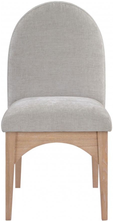 Meridian Furniture Waldorf Gray/Natural Chenille Upholstered Dining Chair-1