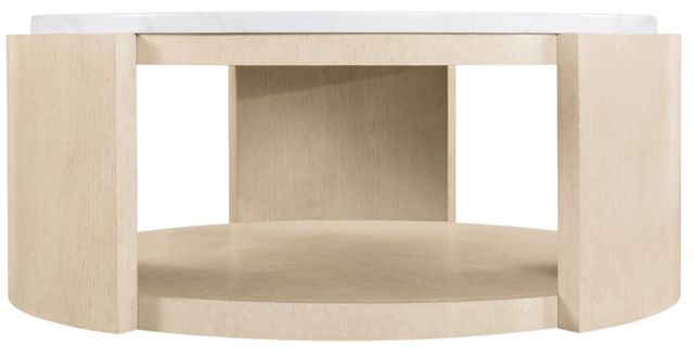 Hooker® Furniture Westwood White Round Cocktail Table with Polished Limestone Base-1