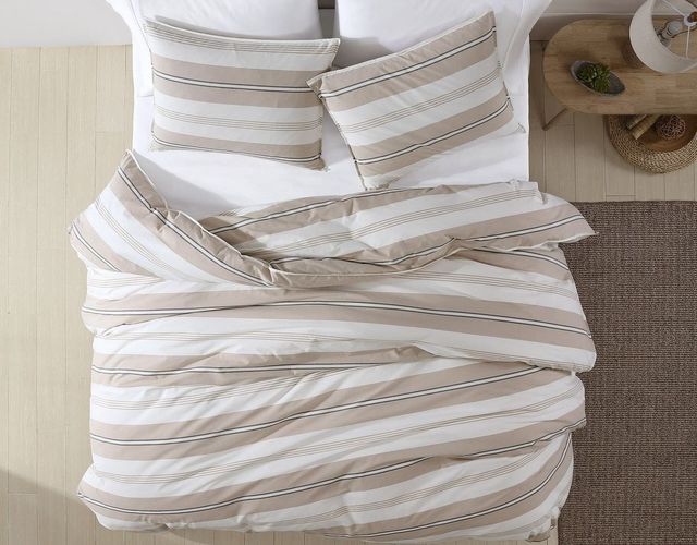 Hallmart Collectibles Oliver 3-Piece Neutral Stripe Queen Comforter Set-1