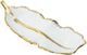 A & B Home The Design Gold/White Decorative Leaf-Shaped Tray-1