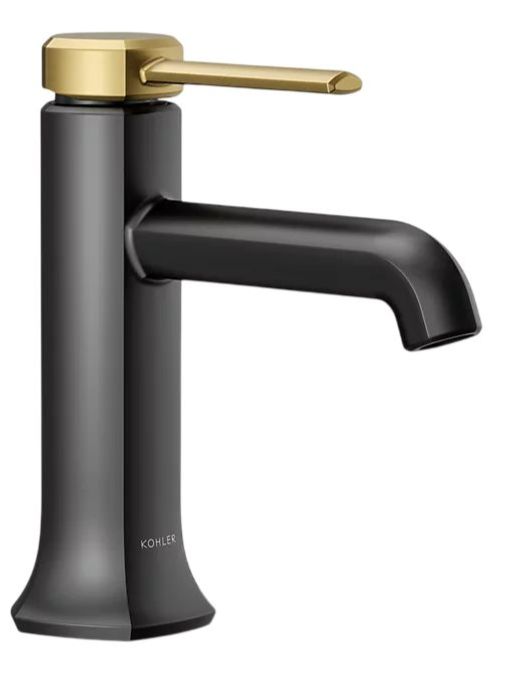 KOHLER® Occasion® Matte Black with Brushed Moderne Brass Single-Handle Bathroom Sink Faucet-0