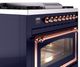 Ilve® Nostalgie II Noblesse 36'' Midnight Blue Pro Style Dual Fuel Range with Copper Trim-3
