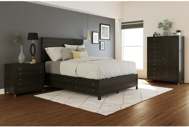 Flexsteel® Cologne Dark Brown Queen Storage Bed-3