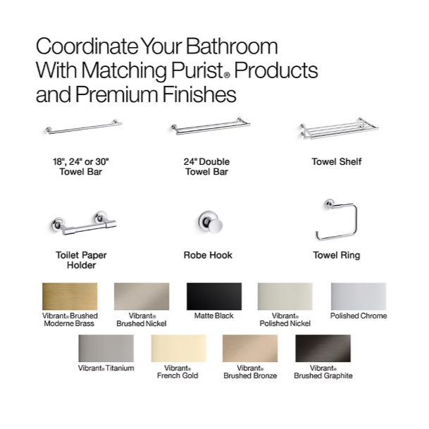KOHLER® Purist® Matte Black Vertical Toilet Paper Holder-3