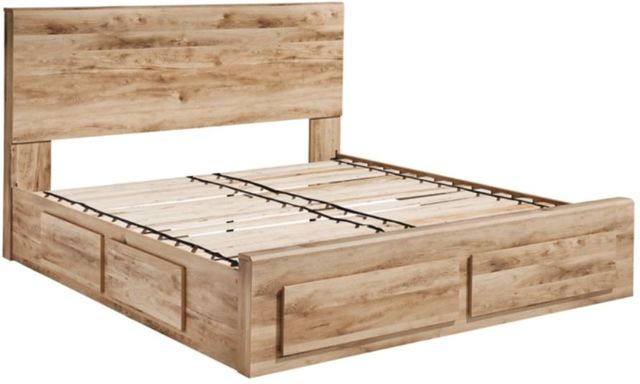 Signature Design by Ashley® Hyanna Tan Brown Queen Panel Bed with 4-Drawer Storage-3