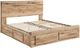 Signature Design by Ashley® Hyanna Tan Brown Queen Panel Bed with 4-Drawer Storage-3