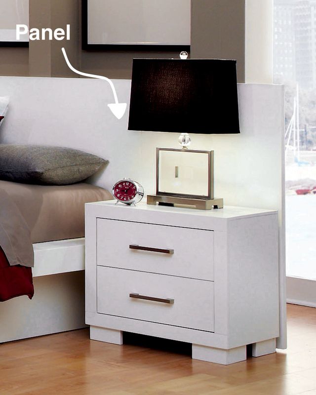 Coaster® Jessica 6-Piece White Queen Panel Bedroom Set with Nightstand Panels-6