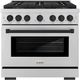 ZLINE Autograph Edition Paramount Series 36" Stainless Steel Pro Style Gas Range with Matte Black Accents -0