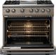 Viking® 5 Series 36" Nantucket Pro Style Dual Fuel (NG) Range with Polished Chrome Trim-1