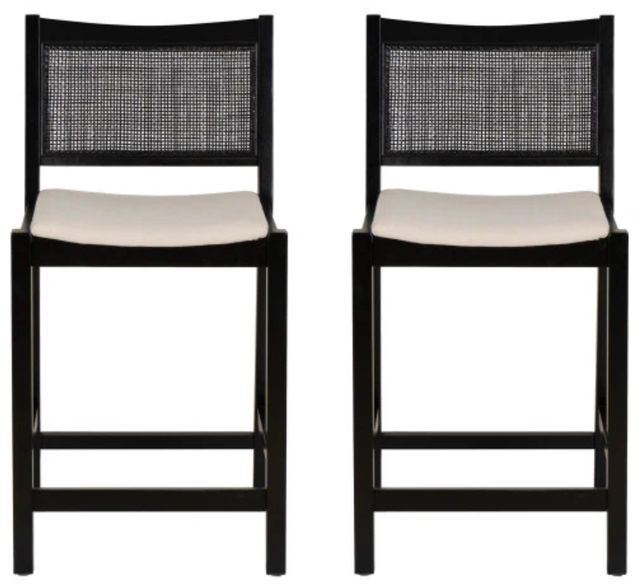 Powell® Beaux 2-Piece Black Cane Counter Stool-3