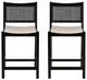 Powell® Beaux 2-Piece Black Cane Counter Stool-3
