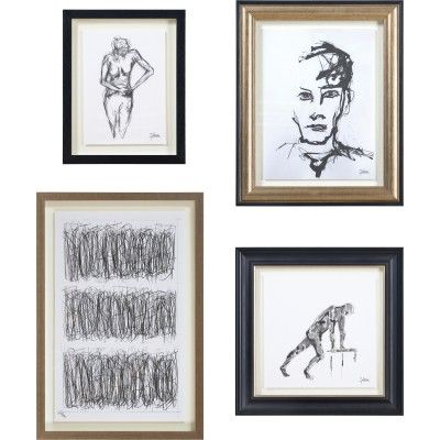 Renwil® Studio Line Sketch Set of 4 Framed Prints-0