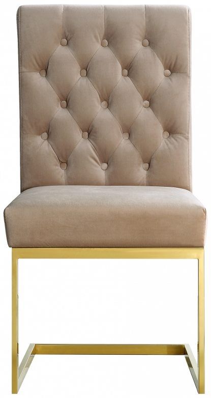 Meridian Furniture Cameron Beige Velvet Dining Chair-2