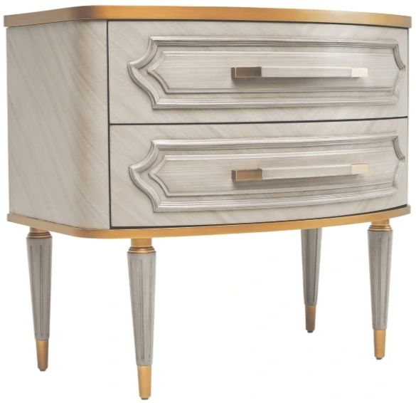 Michael Amini® St. Charles Dove Gray 2-Drawer Nightstand-0