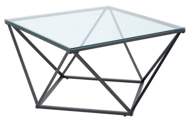 Mazin Furniture Kalia Glass Top Cocktail Table with Gray Base-0
