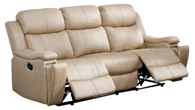 Mazin Furniture Bradford Buff Manual Reclining Sofa-2