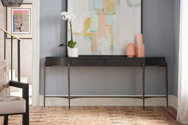 Universal Explore Home™ Oslo Onyx Console Table with Bronze Base-1