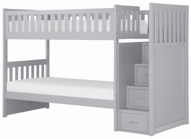 Homelegance® Orion Gray Twin/Twin Bunk Bed With Reversible Step Storage-0