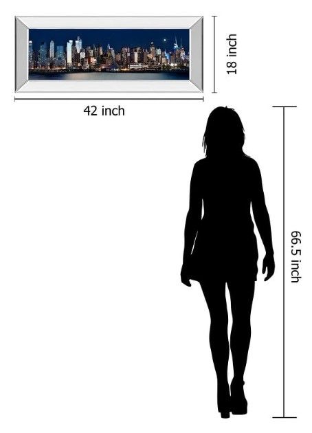 Classy Art New York At Night XI By James Mcloughlin Mirror Framed Wall Art-2