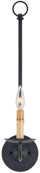 Currey & Company Saxon Zanzibar Black Single-Light Wall Sconce-1