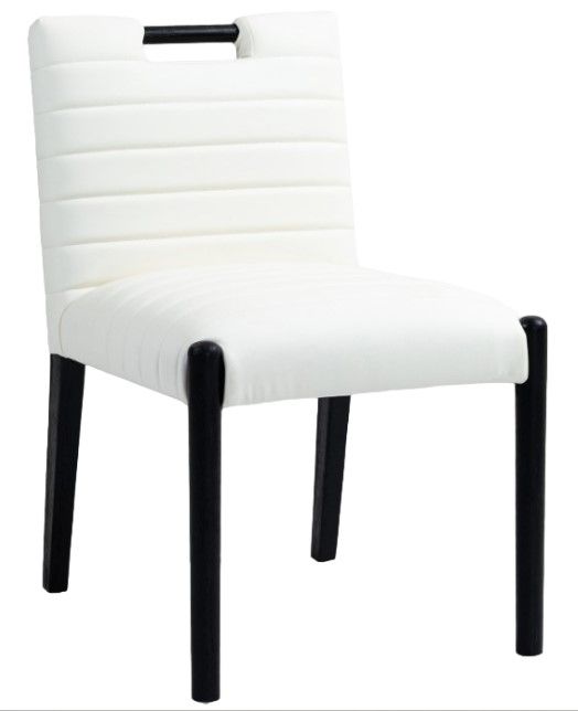 Meridian Furniture Aimee Black/Cream Leather Dining Side Chair-0