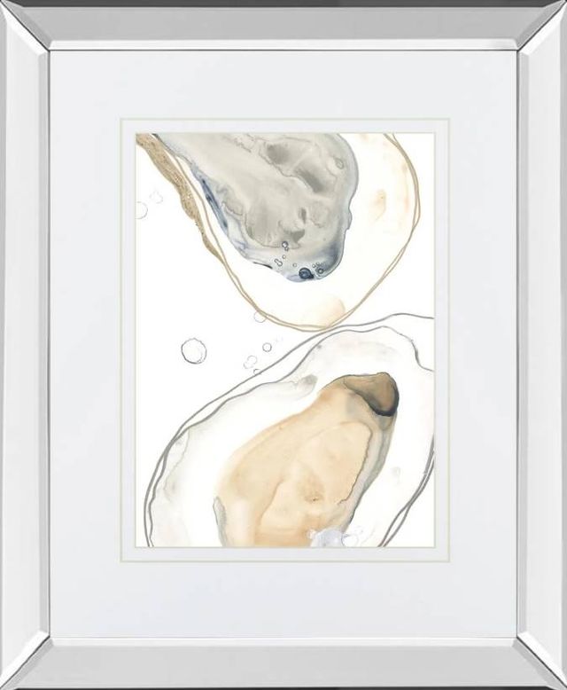 Classy Art Ocean Oysters IV by June Erica Vess Mirrored Frame Wall Art-0
