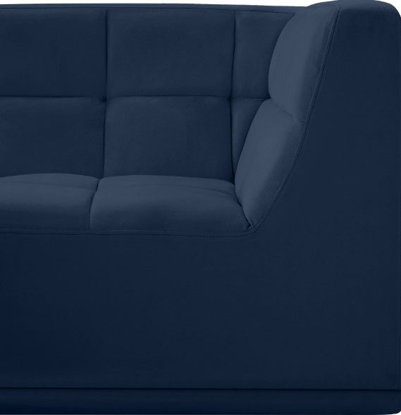 Meridian Furniture Relax Navy Velvet Modular Corner Chair-3