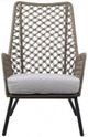 Armen Living Marco Black/Light Gray/Taupe Fabric/Rope/Steel Outdoor Lounge Chair-2