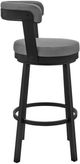 Armen Living Bryant Gray/Matte Black Swivel Bar Stool-4