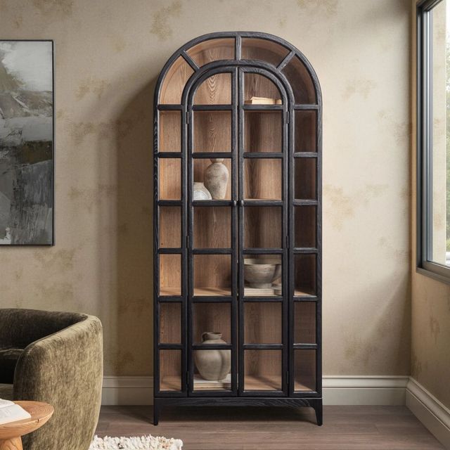 Classic Home Waverly Loft Black Display Cabinet-1