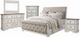 Liberty Furniture Abbey Park 5-Piece Antique White/Weathered Brown California King Upholstered Sleigh Bed Set-0