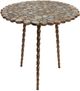 A & B Home Gold Agate Side Table with Brass Inlay Tri Legs -0