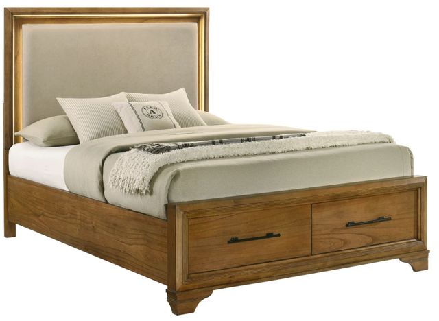 New Classic® Home Furnishings Talcott Honey Queen Platform Storage Bed-0