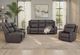 Franklin™ Winston Detroit Smoke Power Reclining Console Loveseat with Power Headrest and Dual Seat Air Massage-1