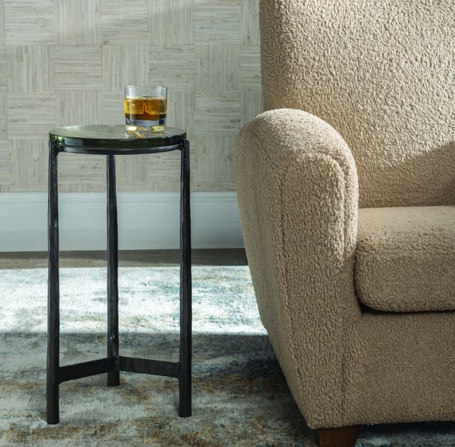 Uttermost® Eternity Glass Top Accent Table with Dark Gunmetal Base-1