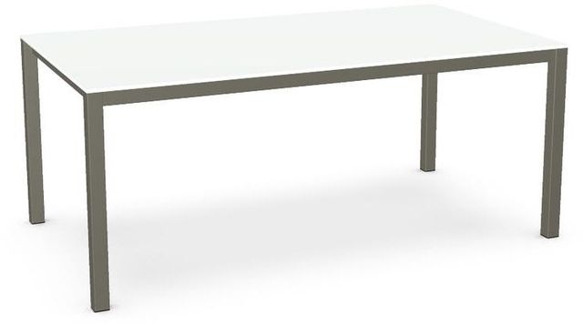Amisco Customizable Bennington 72" White Glass Dining Table-0