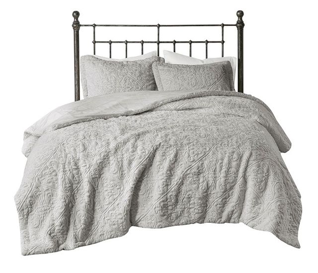 Olliix by Madison Park Bismarck Grey King Ultra Plush Comforter Mini Set-0