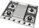 Ilve Nostalgie II 36” Stainless Steel Gas Cooktop with 6 Burners, Griddle and Burnished Trim-3