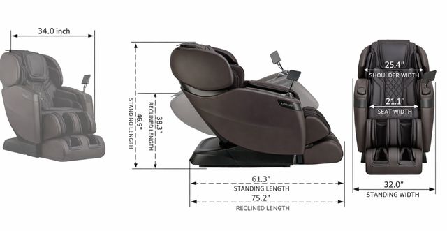 Cozzia® Qi™ SE Duo Espresso/Mocha Massage Chair-2