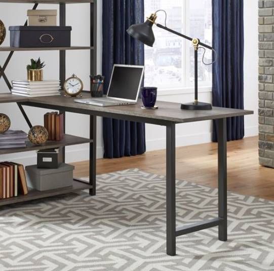 Liberty Furniture Tanners Creek Dark Pewter/Graystone Desk Top and End Panel-1