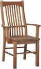 A-America® Laurelhurst Mission Oak Slatback Dining Arm Chair-0