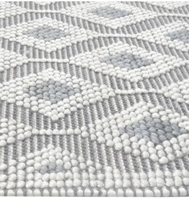 KAS Rugs Chloe Ivory Grey Trellis 5'x7' Area Rug-3