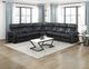 Homelegance® Fairway 3-Piece Black Power Reclining Sectional with Center Drop-Down Cup Holders-1