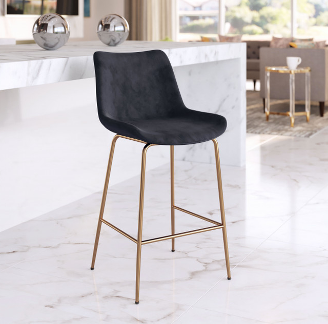 Zuo® Modern Tony Black/Gold Counter Chair-2